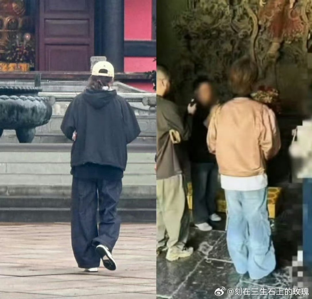 鹿晗与关晓彤的寺庙之行，探寻宁静之旅