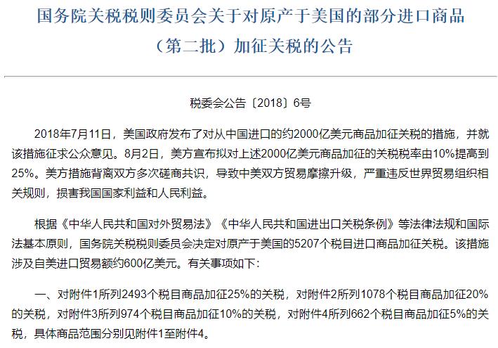 中国对美国的关税反制措施，背景、影响与解读