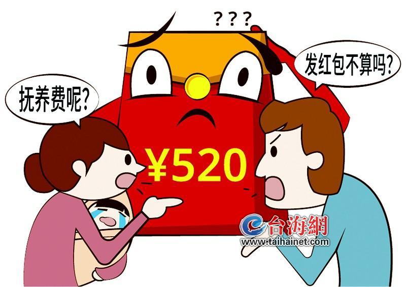 女子用250元侮辱性红包付抚养费合理吗？